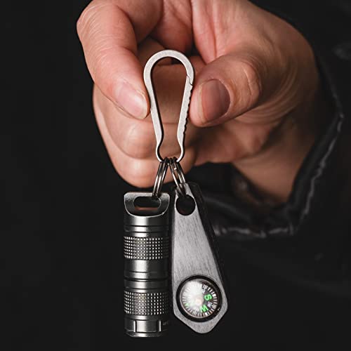 Image of TISUR Titanium Key Ring Clip, Small Carabiner Keychain,Mini Snap Keyring