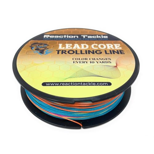 Image of Reaction Tackle Lead Core Trolling Line - Color Changing Metered Braided Line for Trolling, Fast Sinking Depth Control for Walleye Trout and Salmon