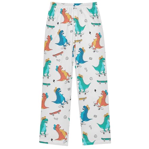 Boy's Pj Pants Cartoon Skater Dinosaurs Hat Lounge Bottoms Elastic Kids Sweatpants Joggers with Pockets Size 6-14