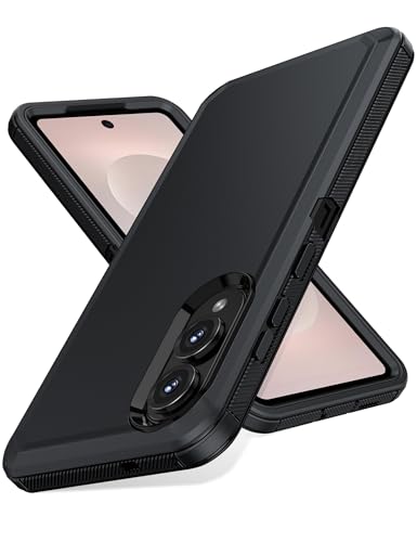 Jiunai for Samsung Galaxy S25 Edge Case, Heavy Duty Dual Layer Shockproof Dustproof Port Protection Rugged Hybrid Outdoor Phone Cover Case for Samsung Galaxy S25 Edge 6.7'' 2025 Men Women Teen Black