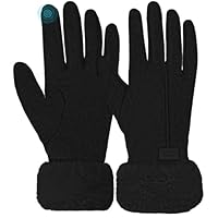 lifwimner Winterhandschuhe Damen Warm Touchscreen Winddicht mit Fleece Gefütterte Winter Handschuhe für Kaltes Wetter (Schwarz)