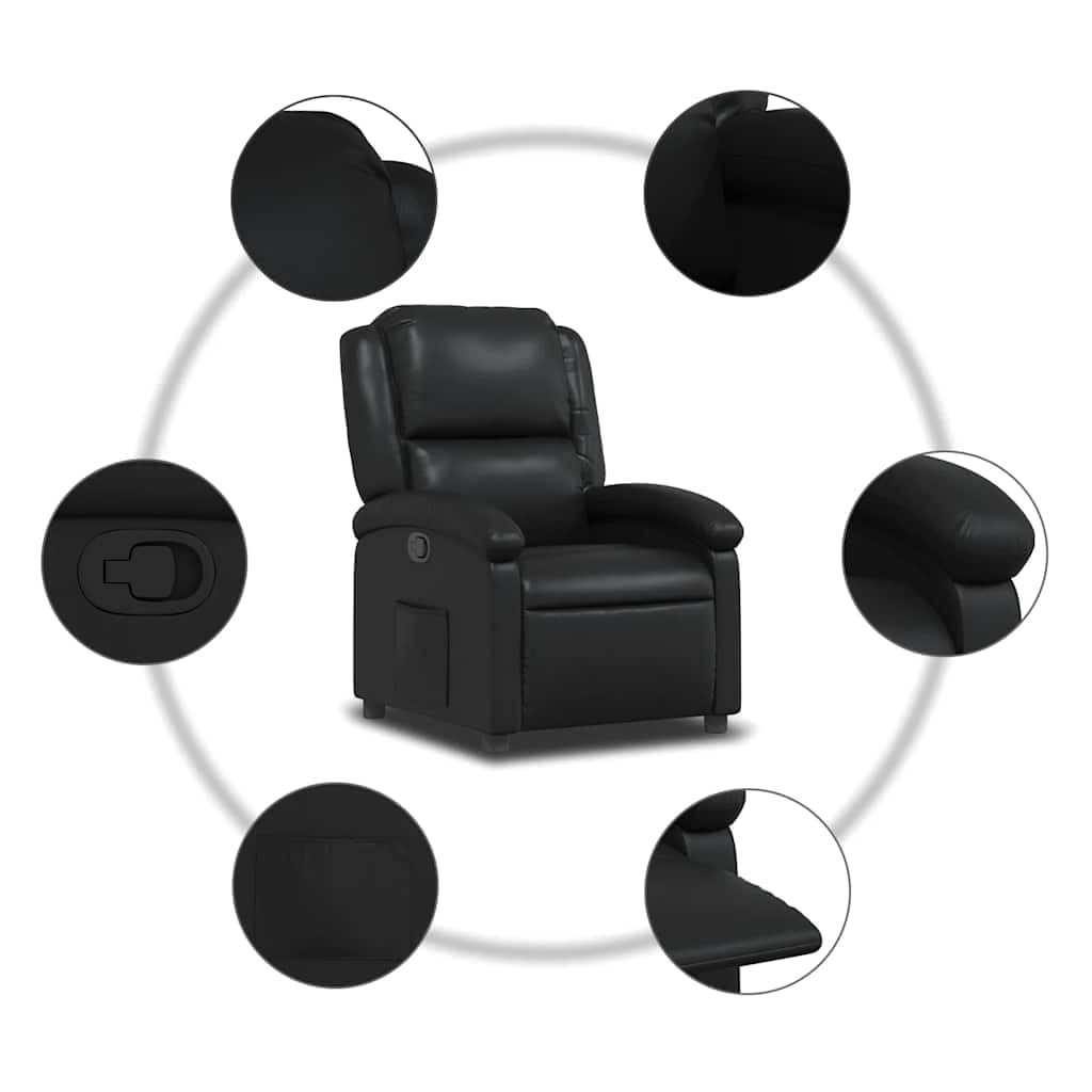 vidaXL Fauteuil inclinable en Similicuir Noir