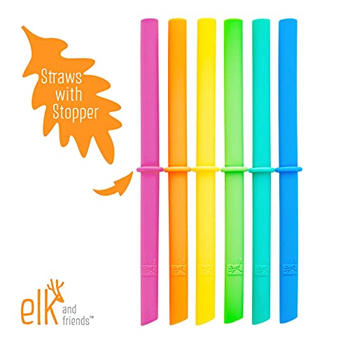 Elk And Friends Kids & Toddler Cups | The Original Glass Mason Jars 8 Oz With Silicone Straws With Stoppers | Smoothie Cups | Spill Proof Sippy Cups For Toddlers #TOP2