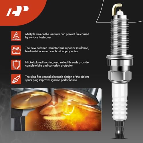 image for A-Premium Set of 4 Ignition Coil Pack and Iridium Spark Plugs Compatib