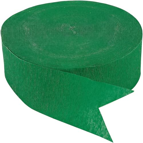 Vibrant Jumbo Green Crepe Paper Streamer - 1.75 x 500 ft. (1 Pc.) - Premium Quality & Ultra-Durable