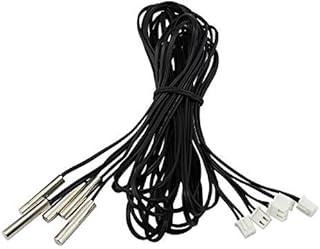Aussel 5 Pieces NTC 10K 3950 Ohm Waterproof Digital Thermal Temperature Sensor Probe 1M