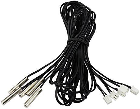 Aussel 5-Pack NTC 10K 3950 Ohm Waterproof Digital Thermal Temperature Sensor Probe 1M