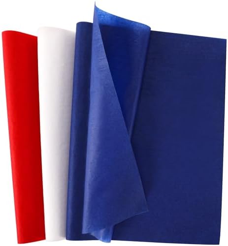 SANNIX 100 Sheets 4th of July Patriotic Tissue Paper Bulk Red Whi...