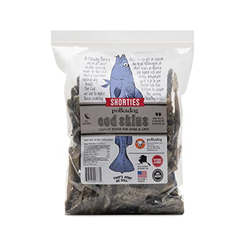 Polkadog Cod Skins Canine Deal with – Lean Protein, Made in USA, Single-Ingredient, Grain & Gluten Free, for All Breeds – Crunchy Fish Pores and skin Deal with for Tooth Well being, 12oz Shorties Polkadog Cod Skins Canine Deal with – Lean Protein, Made in USA, Single-Ingredient, Grain & Gluten Free, for All Breeds – Crunchy Fish Pores and skin Deal with for Tooth Well being, 12oz Shorties