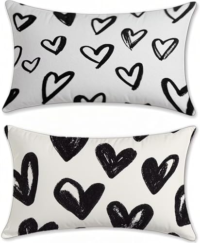 Housse coussin extérieur imperméable 60x120cm noir et blanc u-12863 - 2