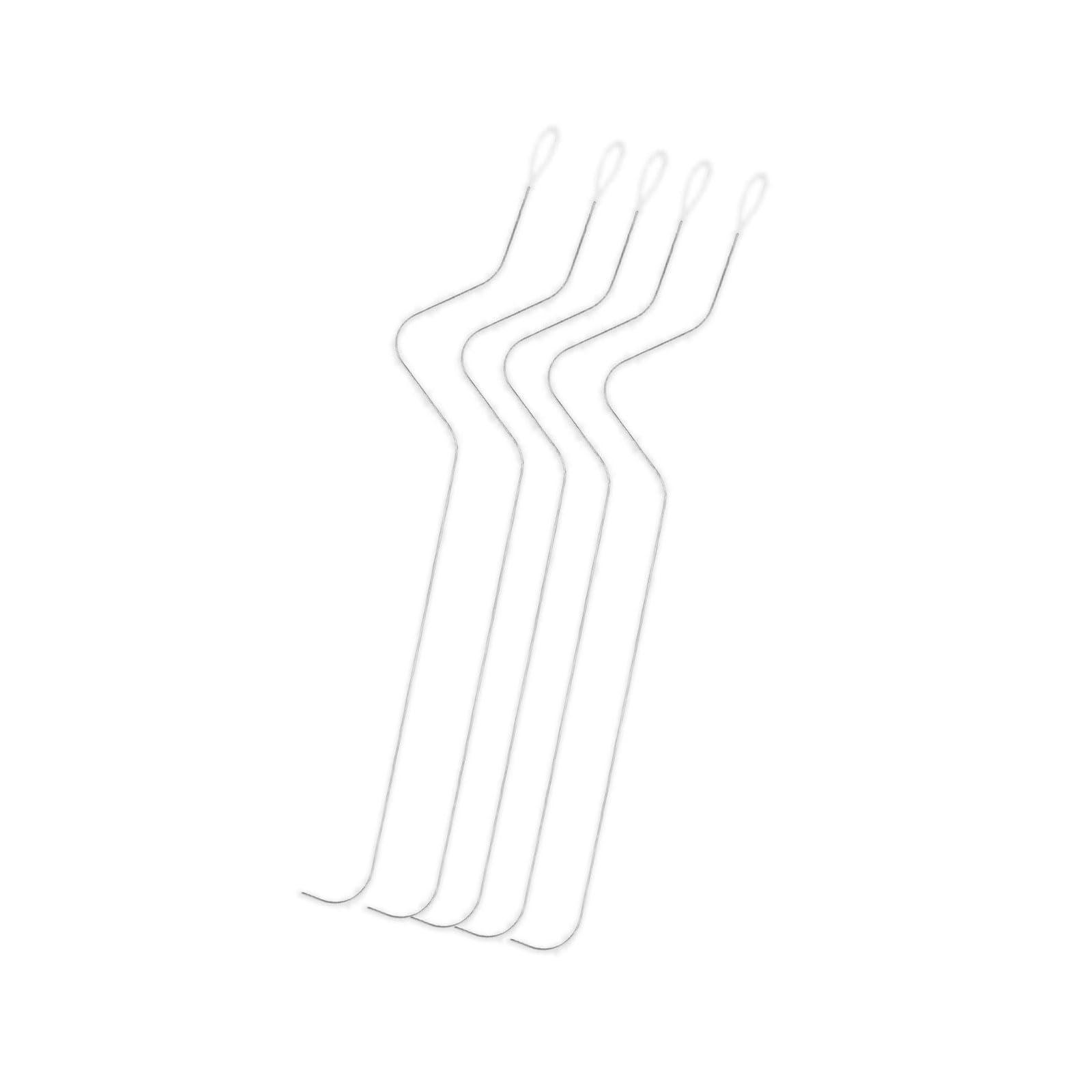 NVOQILIN 5Pcs Curved Beading Needle with Threader Large Eye Stainless Steel Beading Needle Bead Spinner for Jewelry Making