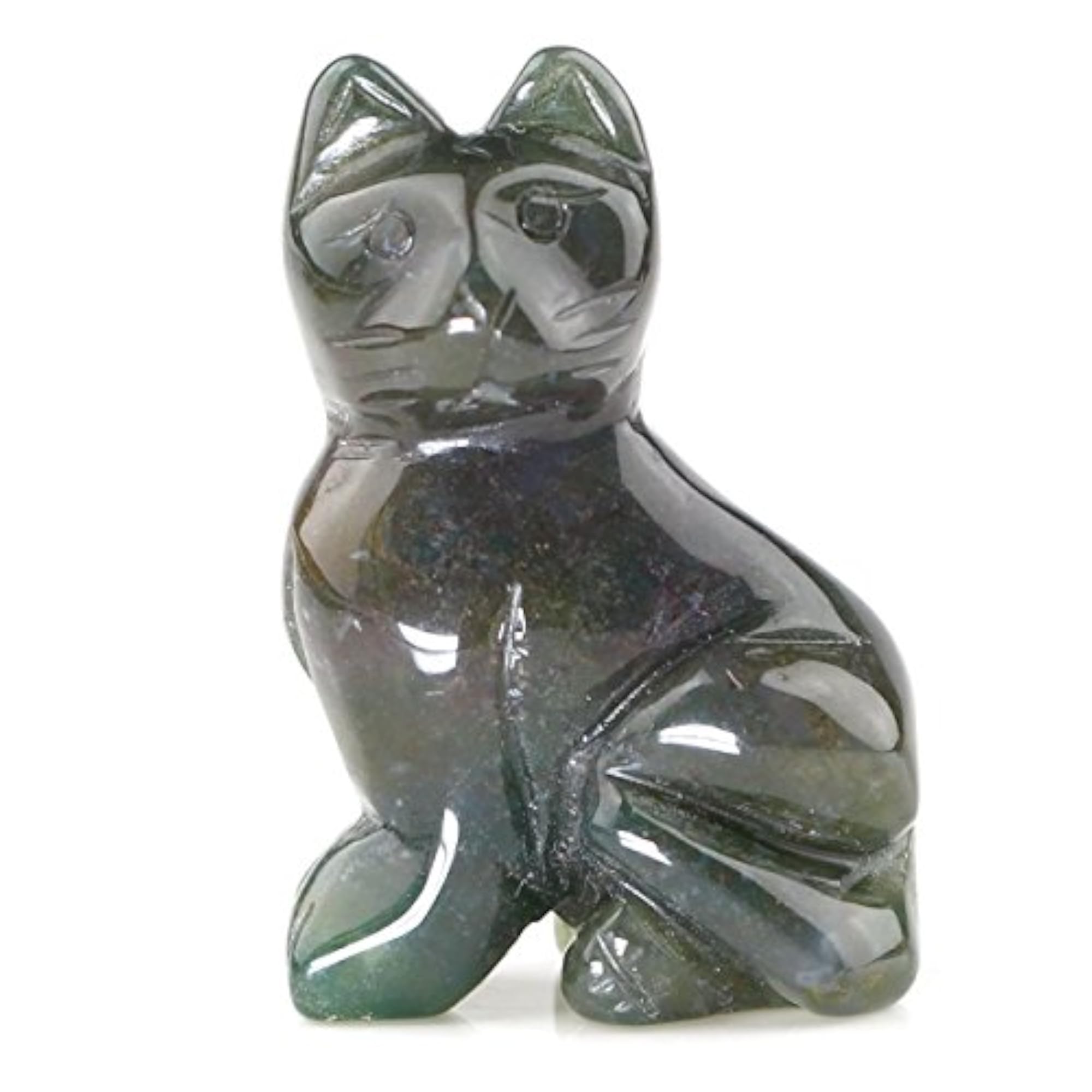 Carved Healing Crystals Gemstones Cat Figurine Statue