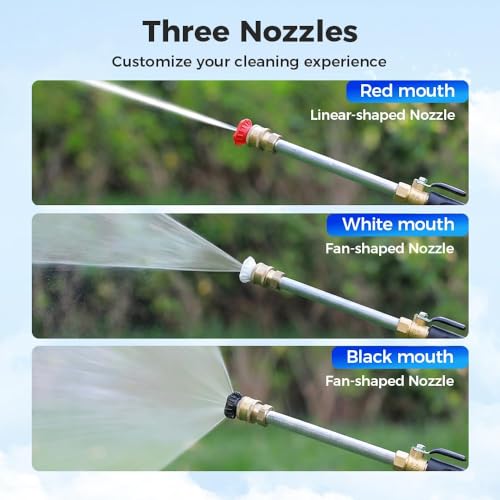 Jet Nozzle Power Washer for Garden Hose – 3 High-Pressure Nozzles, 2026 Upgraded Hydro Jet Wand, Turn Any Hose into a Powerful Pressure Washer for Patio, Car, Outdoor Cleaning (Black) by Generic - Image 3