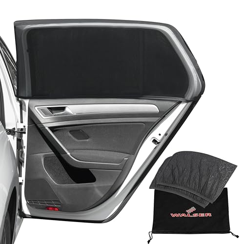 Walser Sonnenschutz Auto, 2 Stück Sonnenschutz Auto Baby, Sonnenschutz Auto hinten, Sonnenschutz Auto Kinder, Auto Sonnenschutz Baby, Sonnenblende Auto Set Universalgröße max. 100x53 cm schwarz