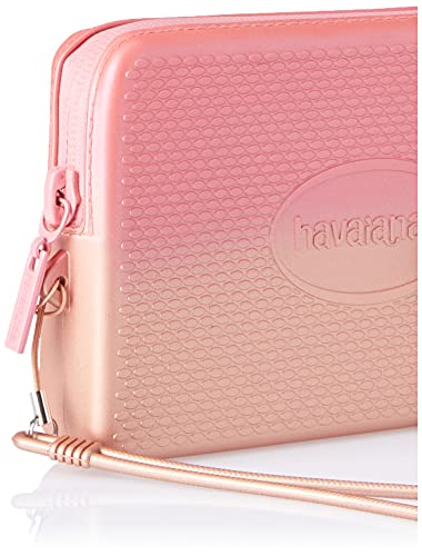 Mini Bag Plus Metálica, Havaianas, Adulto Unissex, Dourado Blush/Rosa Hibisco, U