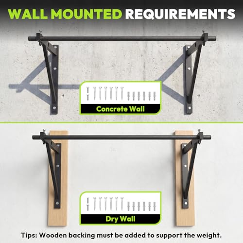 HANDBODE Pull Up Bar for Doorway and Wall Mount - Chin Up Bars for Home Gym, 52‘’ in Upper Body Workout Equipment with 500 lbs Capacity, Portable Thickened Steel Construction, Joist Mounted by HANDBODE - Image 8
