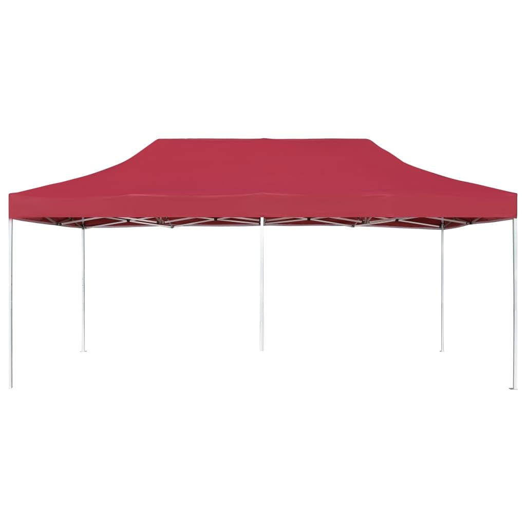 vidaXL Gazebo Pieghevole Classico Elegante Impermeabile Tenda Party Eventi Tendone da Giardino in Lega Alluminio Tessuto Oxfort PVC 4,5x3 m Rosso Vino