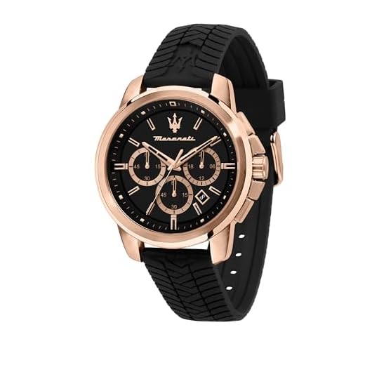 Maserati Reloj para Hombre, Colección Successo, en Acero Inoxidable, PVD Oro Rosa, Silicona, con Correa de Silicona - R8871621012