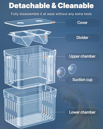 image for Pawfly Aquarium Breeding Box - Transparent Plastic Breeder Box for Fis