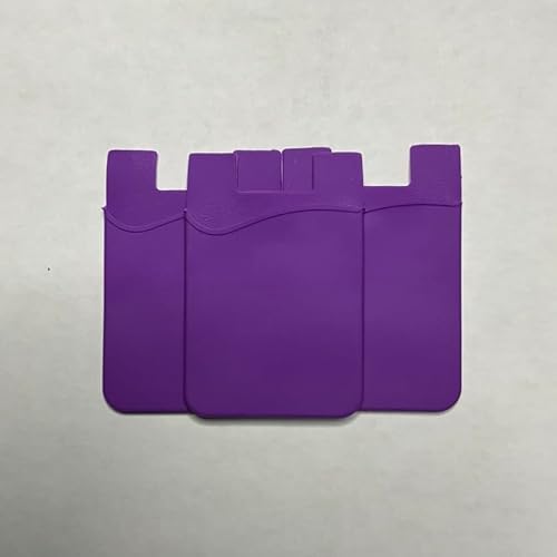 PhoneVillageUSA Cell Phone Card Wallet. Silicone Card Wallet with 3M Adhesive. Universal Compatible, iPhone, iPad, Android etc. (Purple)