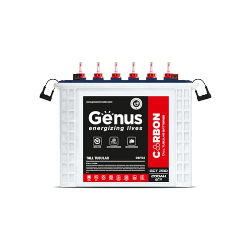 Image of Genus GCT230 200 Ah Hi-Tech Tall Tubular Inverter Battery with 48 Months Long Warranty for Home & Office