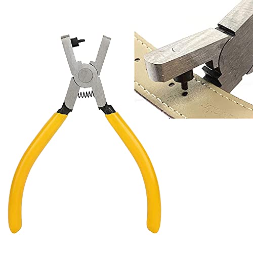 Kovcfon Watch Hole Punch Plier Yellow Diy Strap Hole Punching Plier for Leather Canvas Paper Universal 2.0mm Belt Hole Puncher Tool