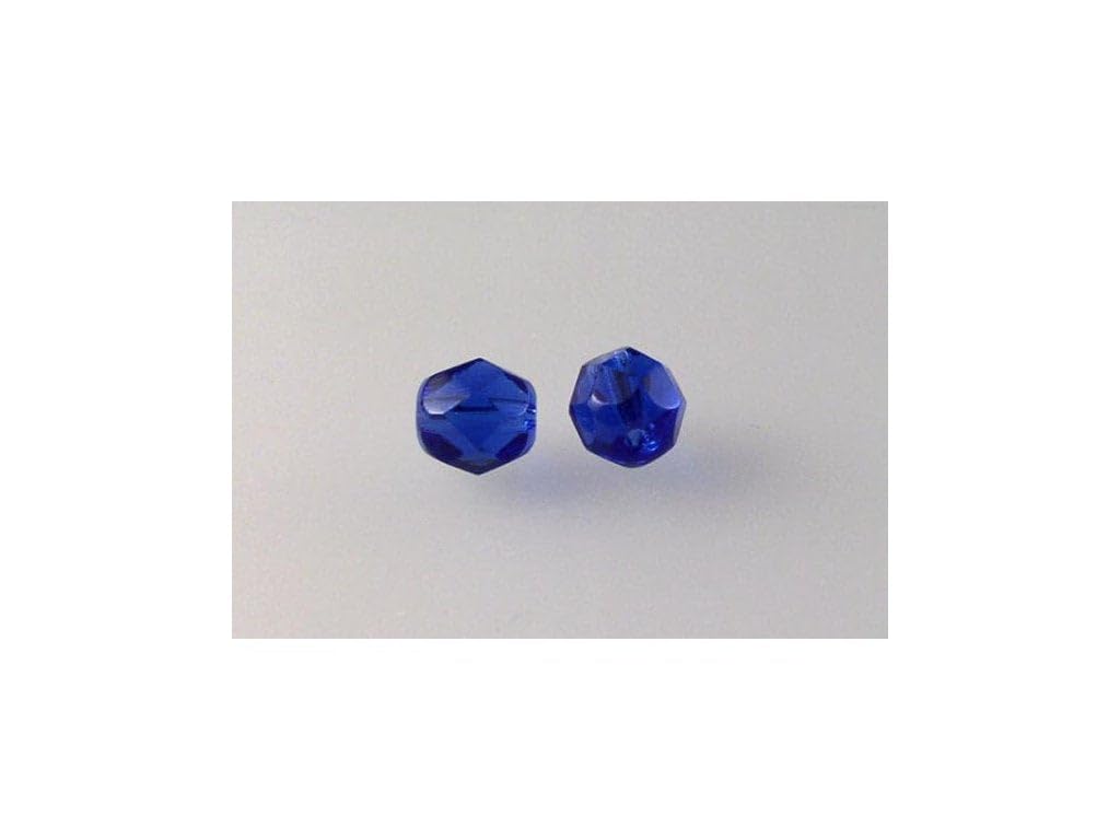 300pcs Fire Polished Faceted Beads Round 6 mm, Transparent Blue (30060), Bohemia Crystal Glass, Czechia 15119001