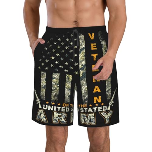 American Flag Motocross Dirt Bikes Men's Quick Dry Swim Trunks Summer Beach Board Shorts Swimming Swimwear