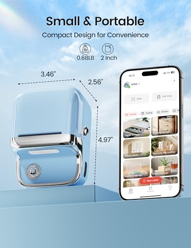 Phomemo M150 多機能コンパクトラベルプリンター - スマホ連携、Bluetooth対応、20〜50mm幅対応、1ロール同梱、業務用・家庭用