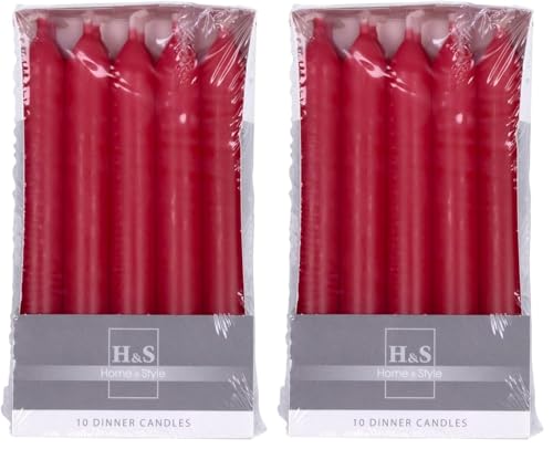 DONAU HOME Juego de velas lisas de varilla/rojo/10 unidades en...