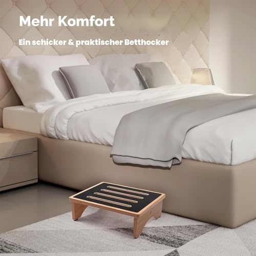 StrongTek 5\ hoher Holz-Betttritthocker für Erwachsene, stabile Bett- und Duschtreppe, 200 kg Tragkraft, vielseitige Mobilitätshilfe für Senioren, Verwendung in der Küche, tragbares Design