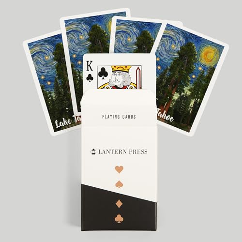 Lantern Press Lake Tahoe, naipes poker 52 cartas miniatura 6