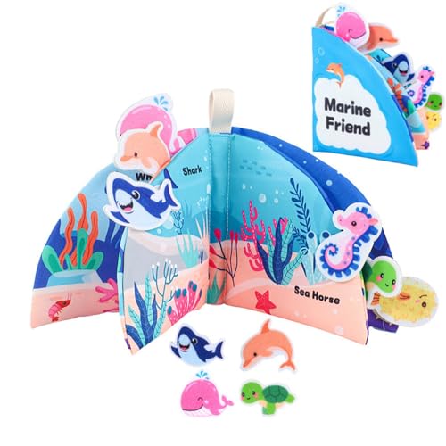 Crinkle Books for Babies - Libro sensoriale, giocattolo educativo leggero e resistente allo strappo, accessori per bambini, lavabile, colorato, per bambini da 0 a 36 mesi, , ragazze e ragazz