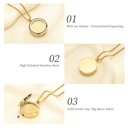 Oinsi Cremation Locket Necklace For Ashes Of Loved One Carry Photo Glass Memorial Urn Jewelry 316L Stainless Steel Keepsake Gifts4