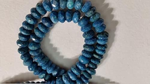 Perles chrysocolle facettées bleu foncé 9mm pour création de bijoux - 2