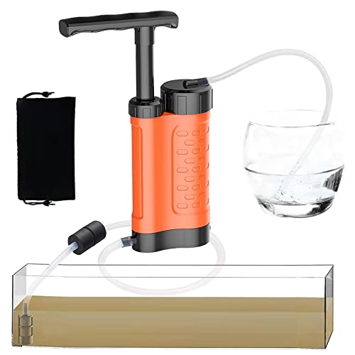 Verdelif - Filtro portatile per acqua per esterni, 3000 ml, ABS, filtro di sopravvivenza ad alta efficienza per sport all'aria aperta, colore arancione