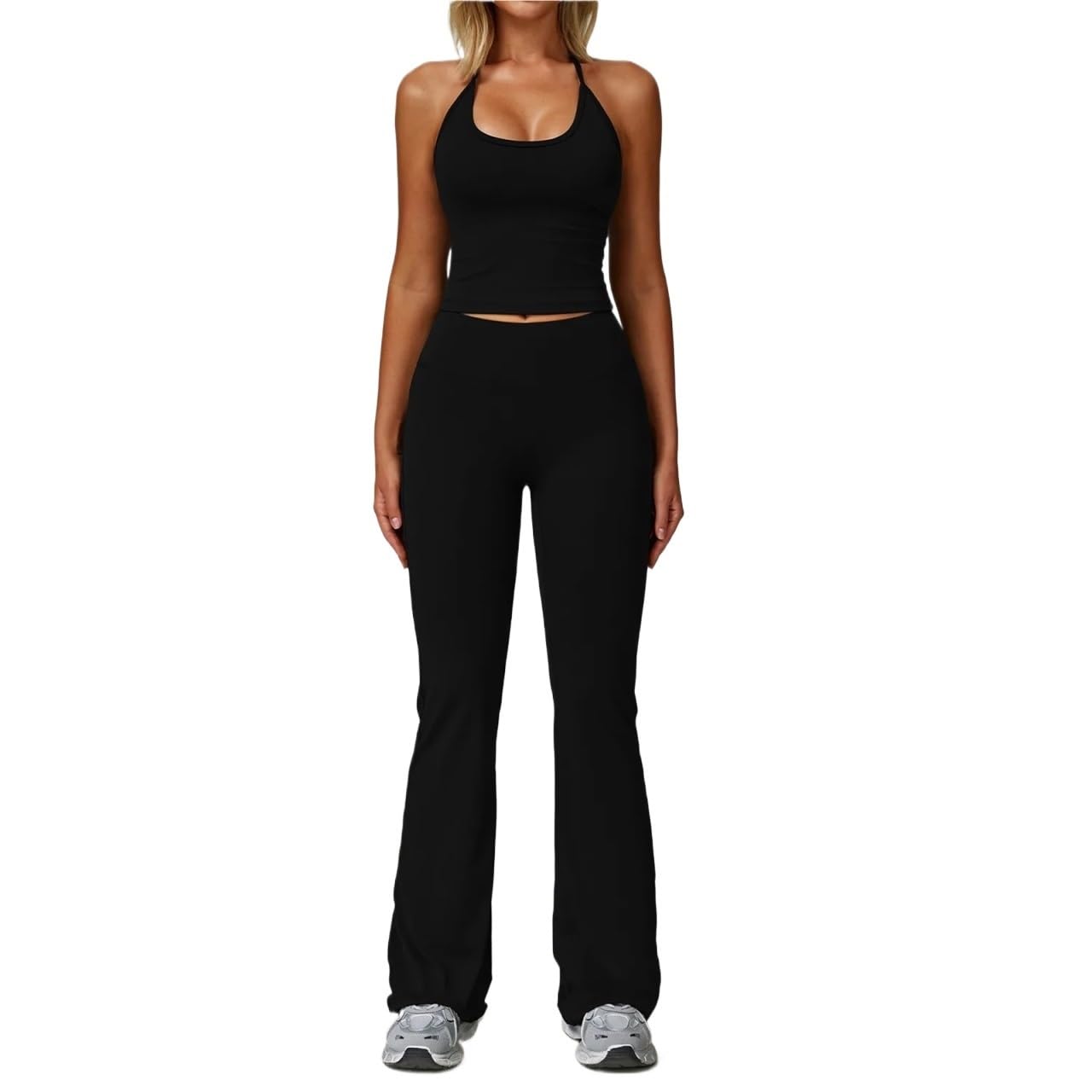 Set da yoga da donna Set di abbigliamento da yoga 2 pezzi, completo donna, leggings a vita alta, gilet palestra, top senza cuciture, intimo for allenamento fitness