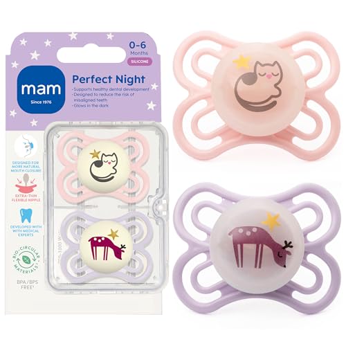 MAM Perfect Baby Premium Pacifier 0-6 Months, Extra Thin Nipple, 2 Pack MAM Perfect Baby Premium Pacifier 0-6 Months, Extra Thin Nipple, 2 Pack