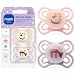 MAM Glow in The Dark Pacifiers, Baby Pacifier 0-6 Months, Best Pacifier for Breastfed Babies, Premium Comfort and Oral Care 'Perfect' Collection, Girl, 2-Count