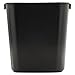 Rubbermaid Commercial Deskside Plastic Wastebasket, Rectangular, 3 1/2 gal, Black