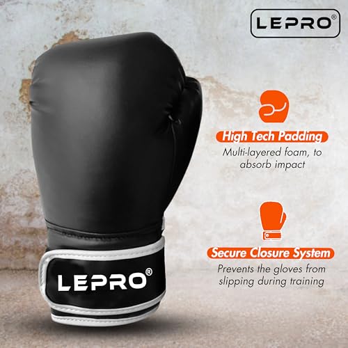 Image of LEPRO Boxing Kit, Punching Bag Set, Hanging Boxing Bag Kickboxing Bag with Boxing Gloves & Chain, Adult Boxing Set for 15+ Years, for Karate Muay Thai Kick Taekwondo Training (36 Inch, Black)