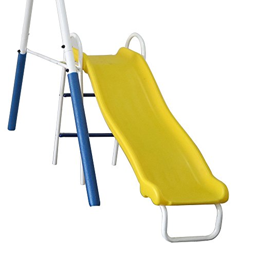 Xdp Recreation Blue Ridge Play Outdoor Metal A-Frame Swing Set W/Glider, Trapeze, 2 Swings & Slide #TOP7