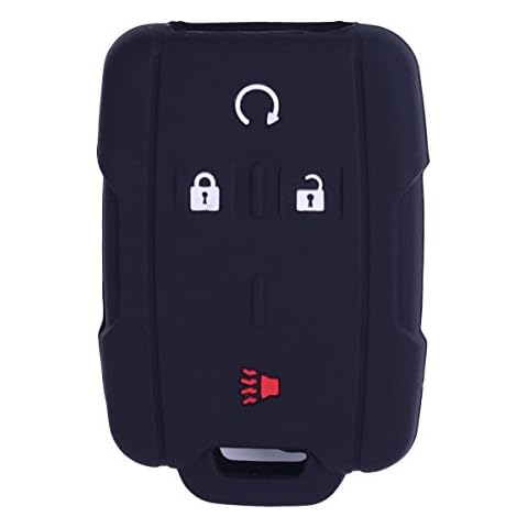 XUHANG Sillicone Key fob Skin Key Cover Remote Case Protector Shell for Silverado Colorado Sierra Yukon Smart Remote Black Cover
