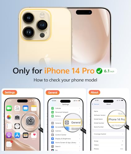 Image of FNTCASE for iPhone 14 Pro Case: [Compatible with Magsafe] Translucent Matte Cases with [Full Camera Protection] [Screen Protector] Military Grade Shockproof Protective Phone Cover - Desert Gold