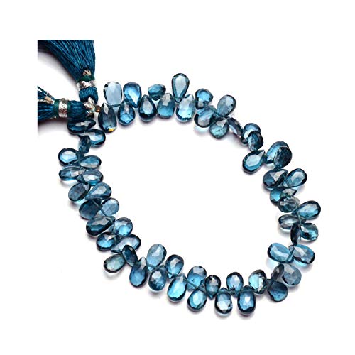 Perles briolette facettes topaze bleue Londres pour boucle d'oreille et collier