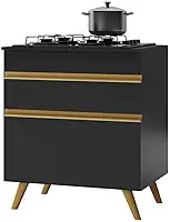 Balcão Cozinha para Cooktop 70 cm 1 Porta 1 Gaveta Veneza Gb Multimóveis Preto