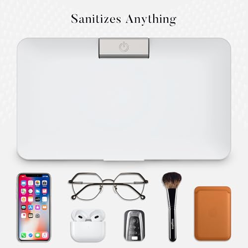 Image of KING&DUKE Phone Sanitizer, UV Sanitizer Box with 360 UV-C Light, Portable UV Phone Sanitizer for Cell Phone, Keys, Glasses, Earphones - White