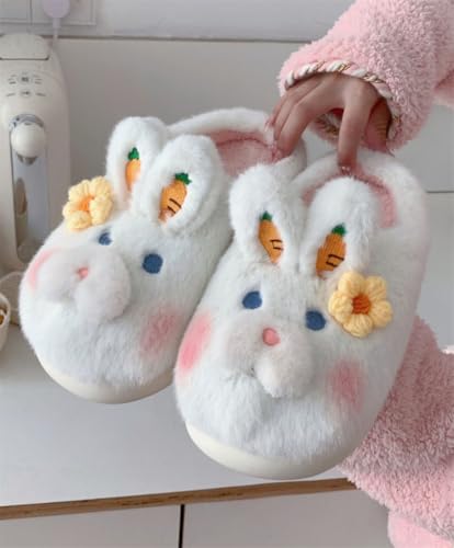 Epsion Women's Fuzzy Cartoon Cotton Slippers Cute Animal Fluffy Winter Plush House Shoes2