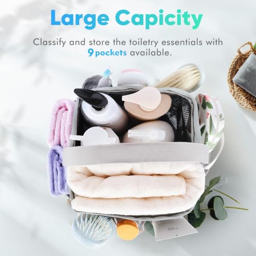Image of EUDELE 2 Pack Mesh Shower Caddy Portable for College Dorm Room Essentials, Shower Caddy Dorm with 9-Pocket Large Capacity,Shower Bag for Beach,Swimming,Gym