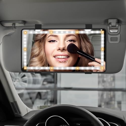 Feisate 車用サンバイザー LEDメイクミラー